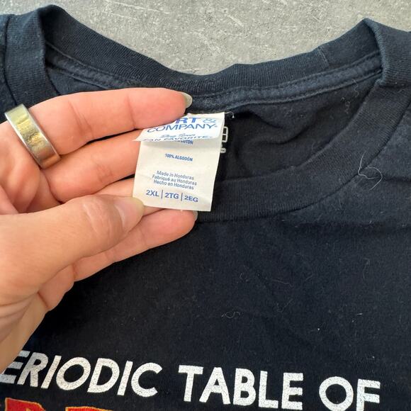 Vintage Y2K Marvel Periodic Table Black Graphic Casual Crew Neck Tee XXL - Picture 3 of 5